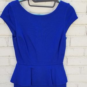 Blue Peplum Sheath Dress